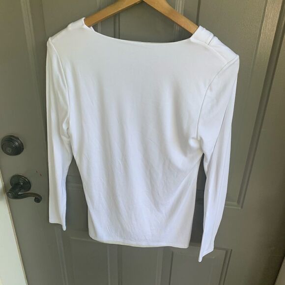 White House Black Market White V Neck Tunic size S - Picture 4 of 4